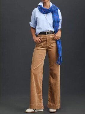 Anthropologie Maeve The Colette Corduroy Full-Length Wide-Leg Pants 23T 23 T Tan